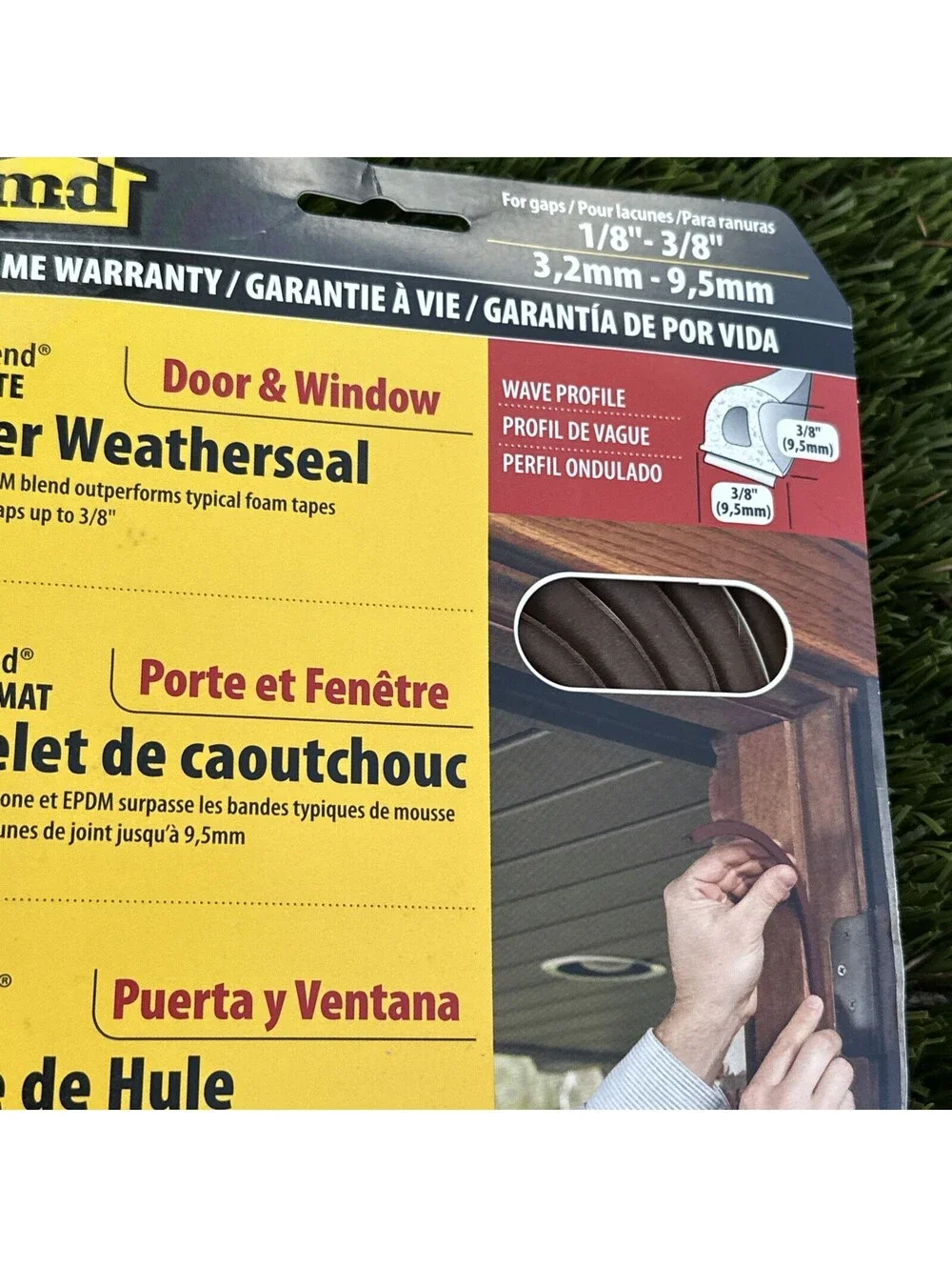 M-D Self Adhesive Weather Seal Rubber Brown 3/8